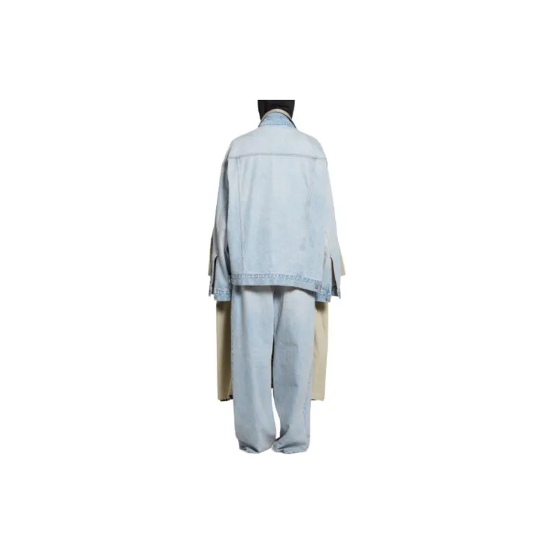 Balenciaga Asymmetric Layered Jeans Coat-3