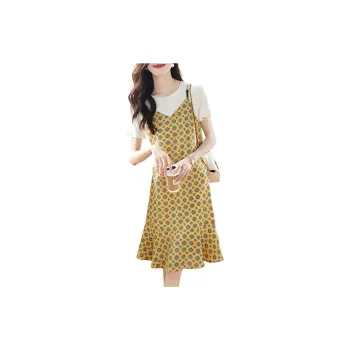 Mo Han Yi Mei Short Sleeved Dress Women's Yellow