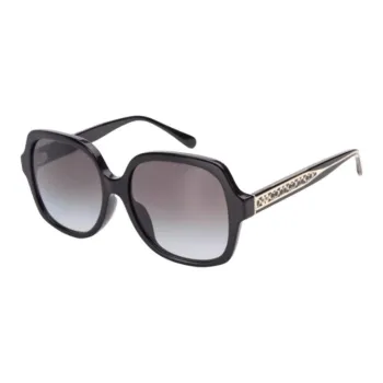COACH Plate Frame Square Sunglasses Unisex Black