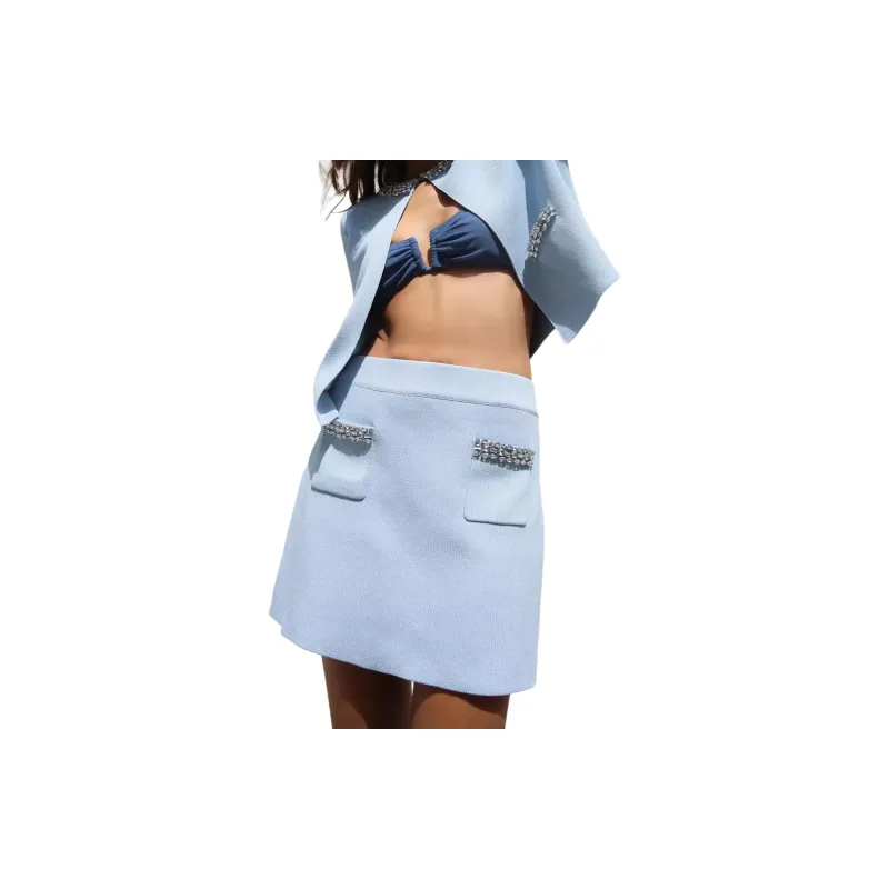 ZARA Casual Short Skirts Women's Light Blue-3