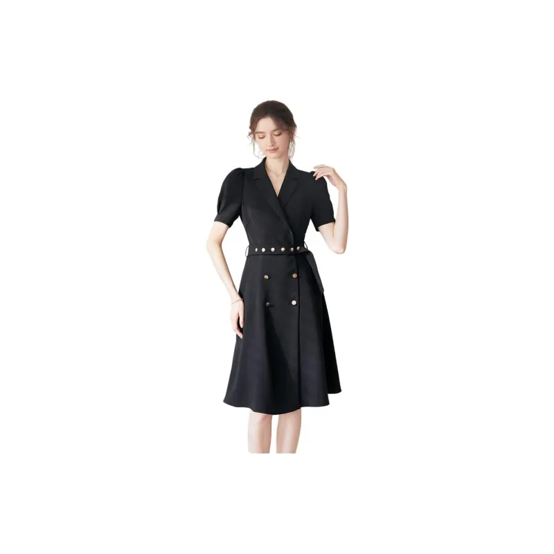 ROEYSHOUSE Short Sleeved Dress Women's Black-3