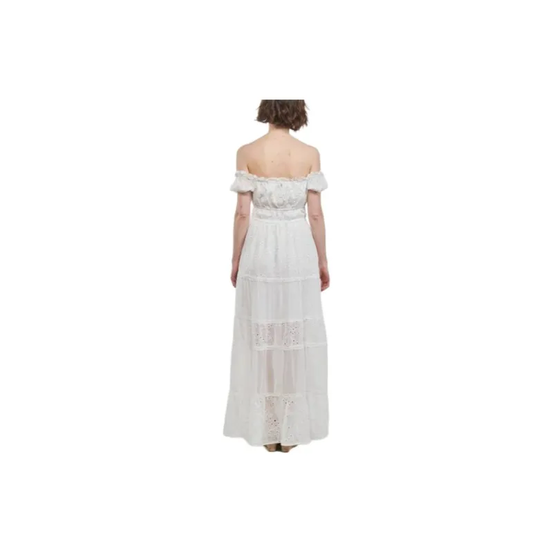 GUESS Short Sleeved Dress Women's White-2