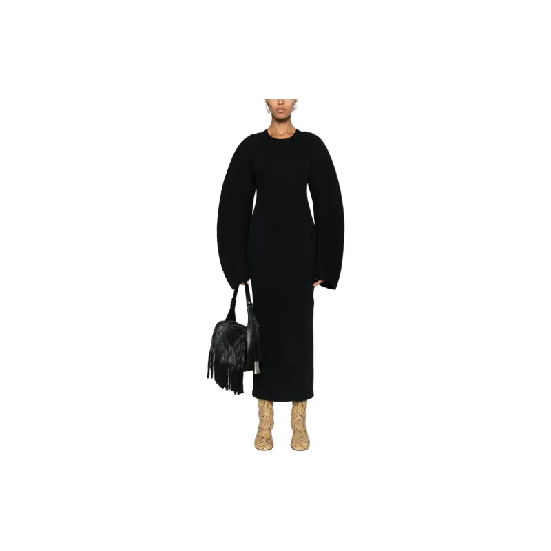 NANUSHKA Layered Sculpted sleeves Midi Dress-1