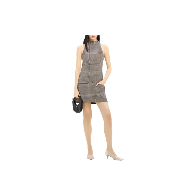 COURREGES Sleeveless Prince Of Wales A Line Dress-1