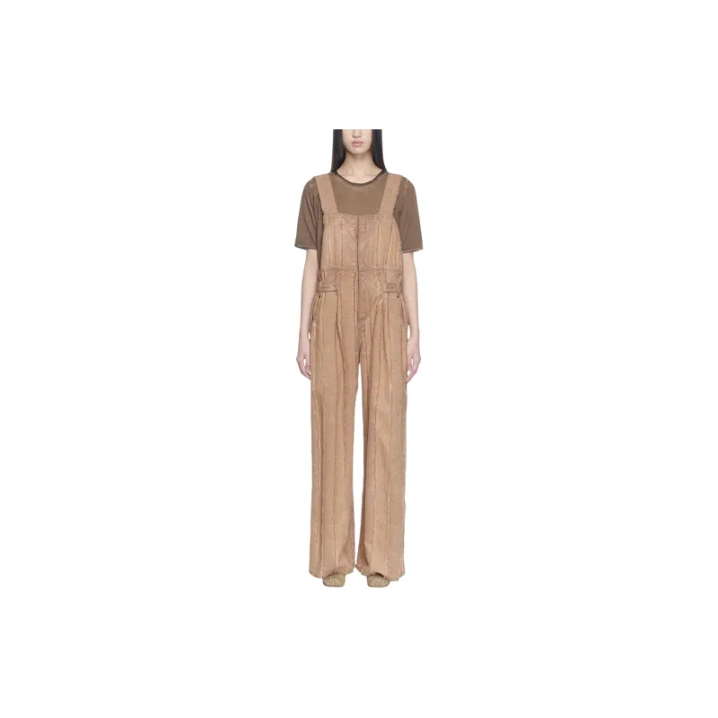 UMA WANG Panda Wide leg Denim Dungarees-1