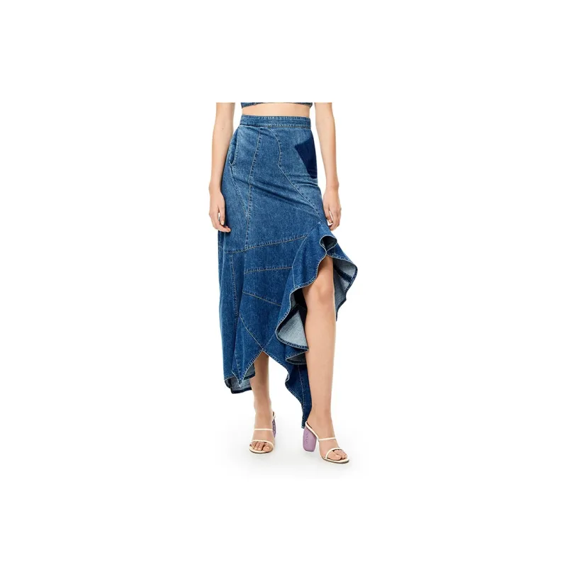 LOEWE Denim Short Skirts Women's Blue-2