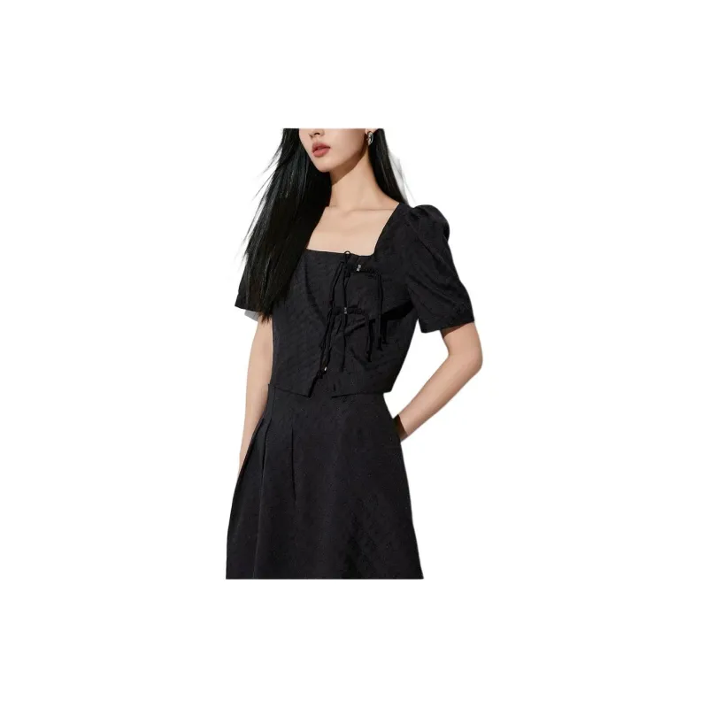 PEACEBIRD Skirt Set Women's Black-4