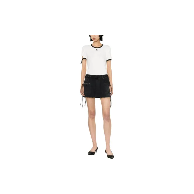 Courrèges Buckle Contrast T Shirt 'Heritage White/Black'-2