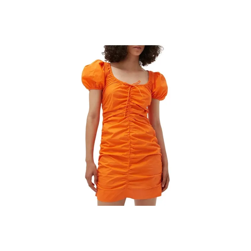 GANNI Short Sleeved Dresses Women's Orange-2