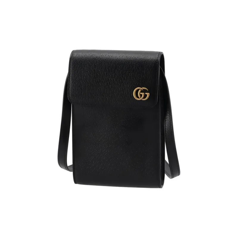 GUCCI Leather Crossbody Bag Shoulder Bag Mini Men's Black-0