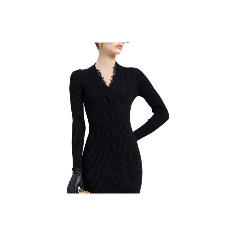 BESIONIA FＷ23 Long Sleeved Dresses Women's Black-3