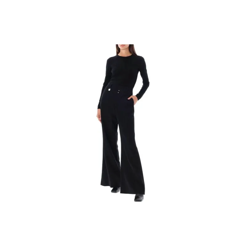 MM6 Maison Margiela Logo Pendant Flared Trousers-2