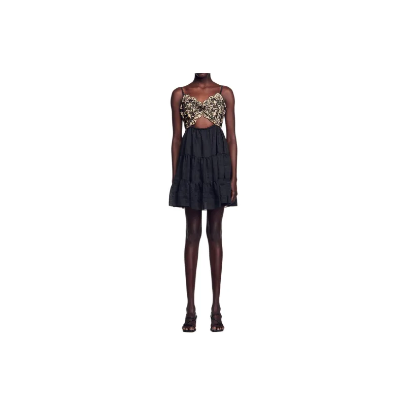 Sandro Broderie-anglaise Tiered Minidress-1