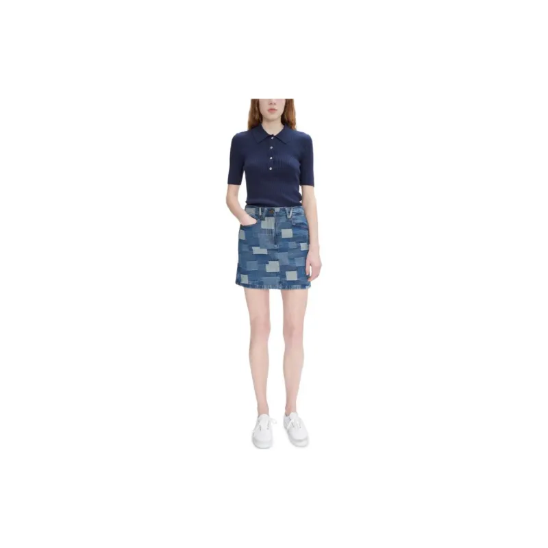 A.P.C Mary-Jane High-Waist Patchwork Mini Skirt-1