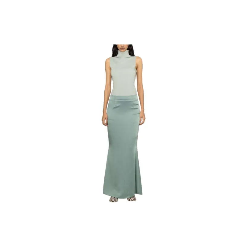 STYLAND Satin Godet Maxi Skirt-2