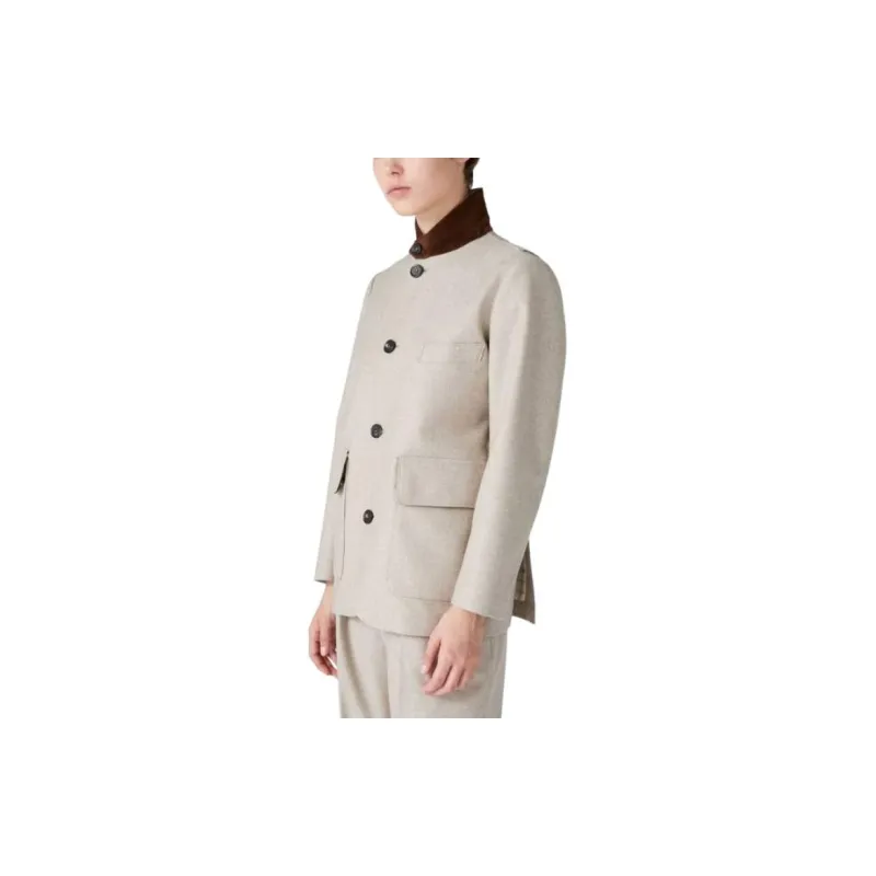 Loro Piana Mini Roadster Jacket Jackets & Coats Women's Light Gray-4