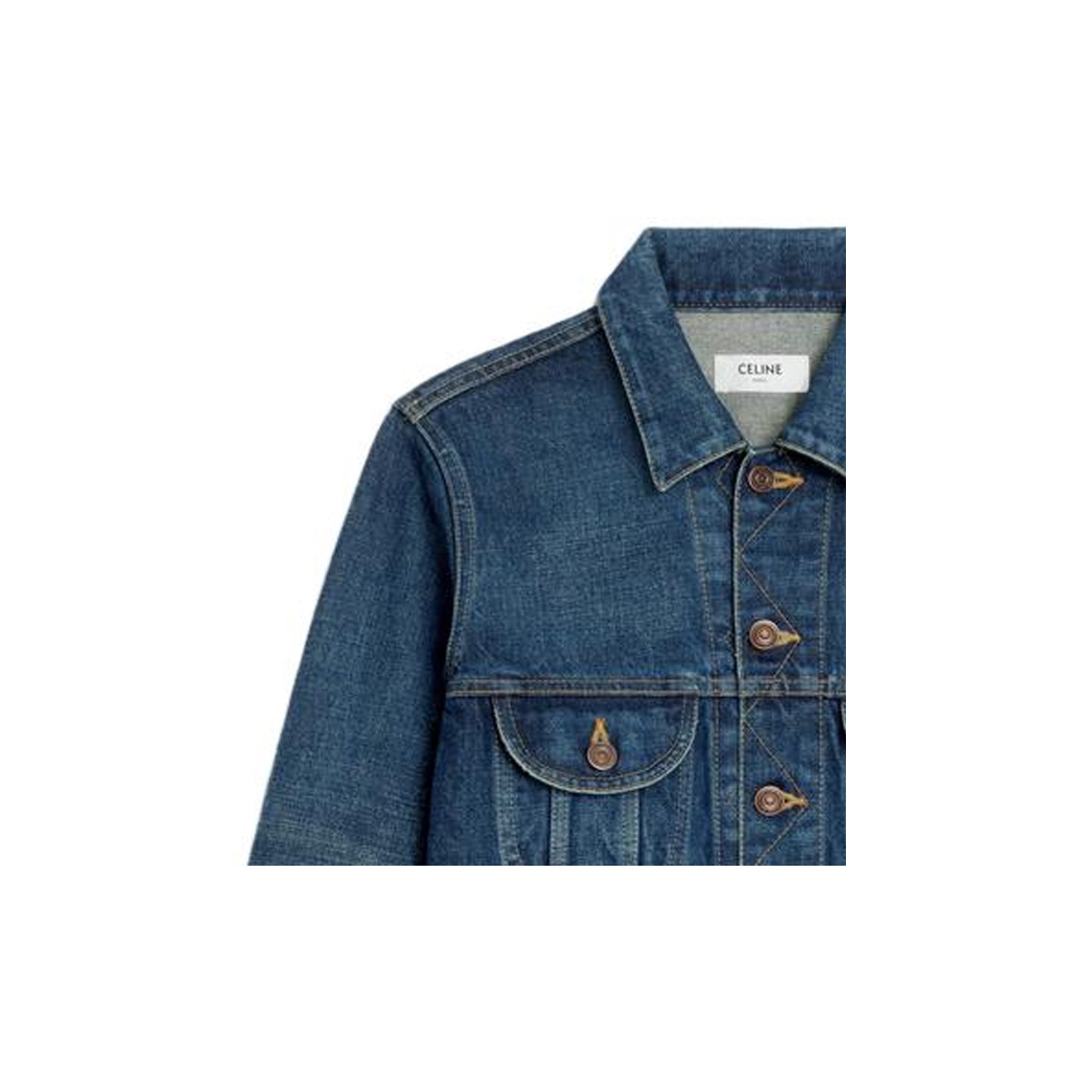 【国内配送】CELIN ダークユニオンウォッシュTrucker jacket CELINE Trucker Jacket in Dark Union Wash Denim - POIZON
