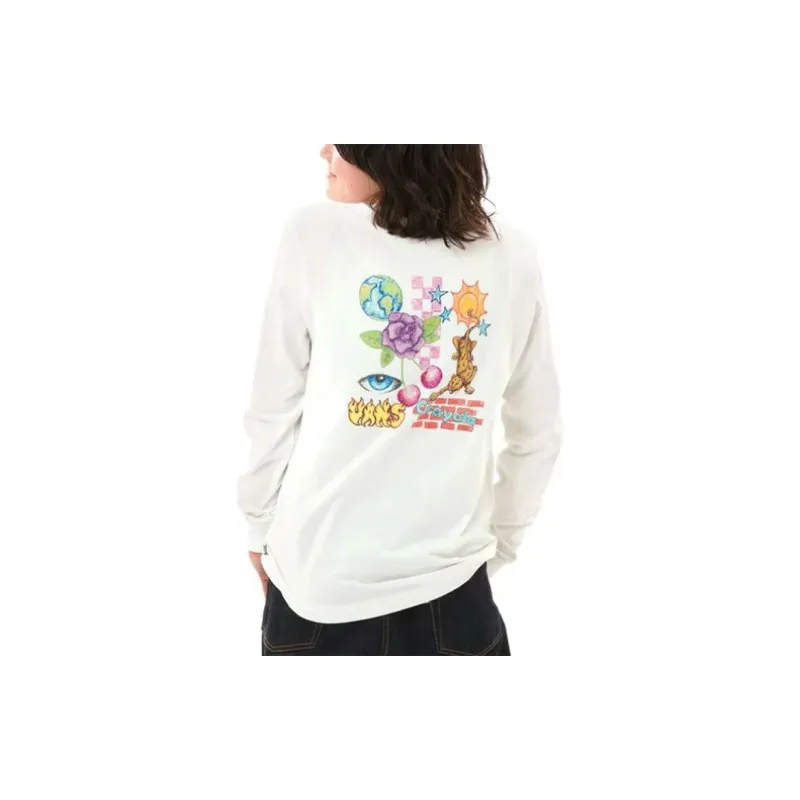 Double Belief Liberty X Vans MANGA LARGA BLANCA Sweatshirts Women's White-3