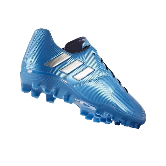Adidas Messi AG Rubber Short Studs Artificial Ground Anti-Slip Wear-Resistant Soccer Shoes Men's Blue-2