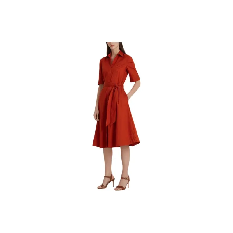 Polo Ralph Lauren Short Sleeved Dress Women's Red-0