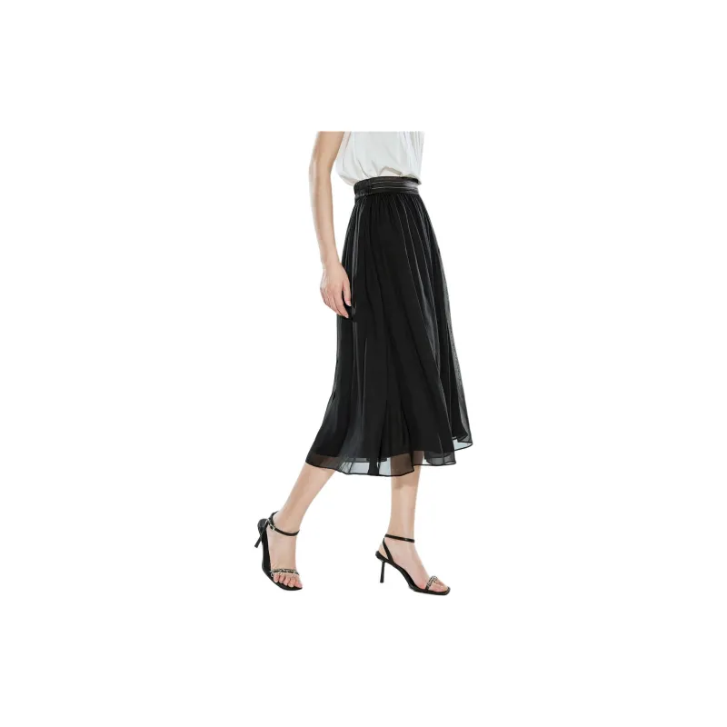 COVERINS Casual Long Skirts Women's Black-1