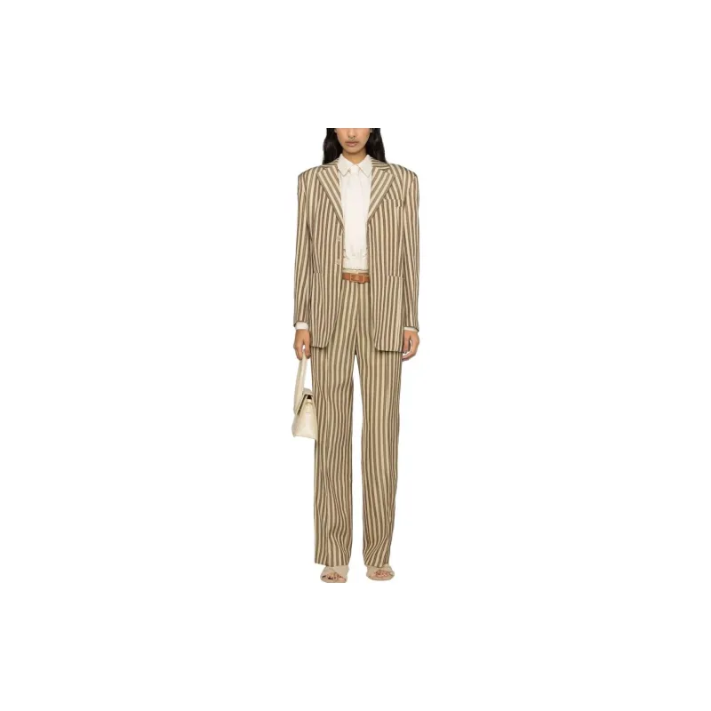 Jacquemus Le Pantalon Sauge 'Beige Brown Stripes'-1