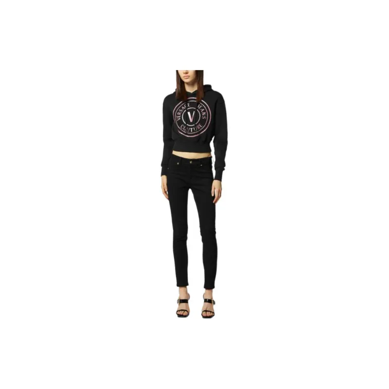 VERSACE JEANS COUTURE Logo print Cropped Hoodie-1