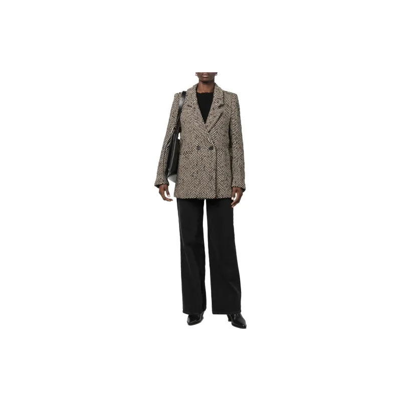 Anine Bing Diana Fishbone-pattern Blazer-1