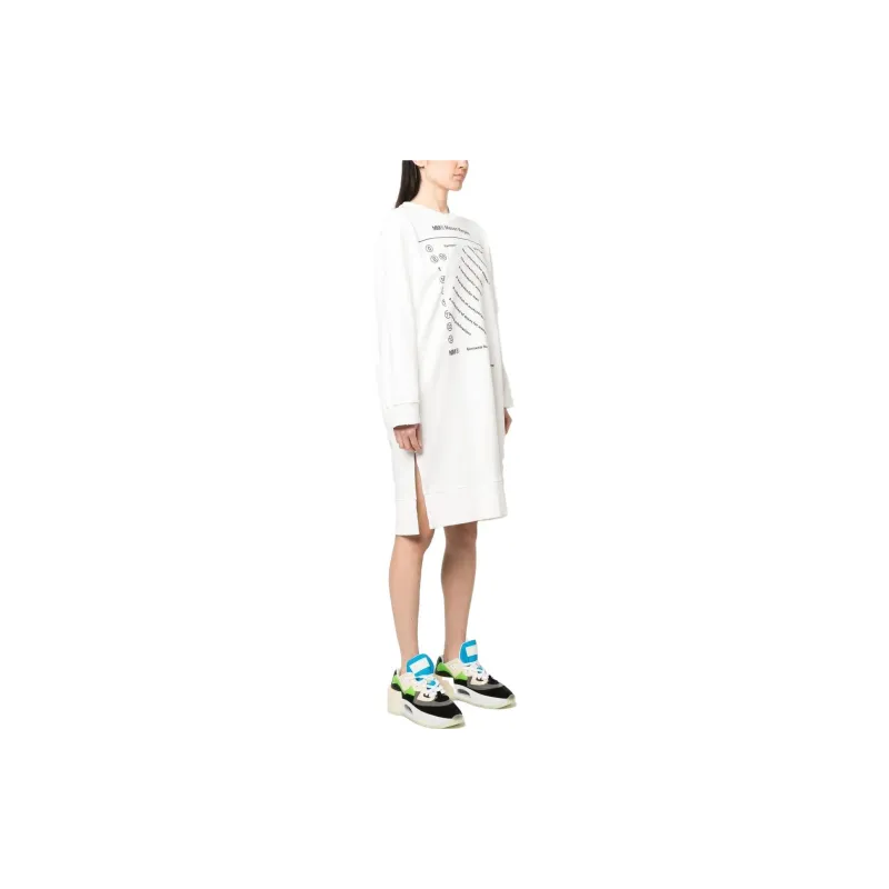 MM6 Maison Margiela Logo Print Sweatshirt Dress-3