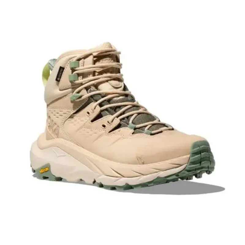HOKA ONE ONE Kaha 2 Anti Slip Wear Resistant Mid Top Hiking Shoes Women's Oak White-3