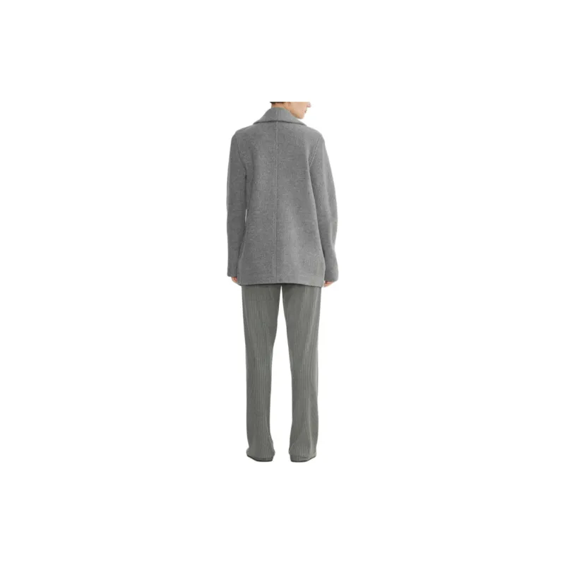 ARITZIA FW24 The Group By Babaton Shawl Merino Wool Below Bum Jacket Coats Women's Dark Grey/Dark Gray-3