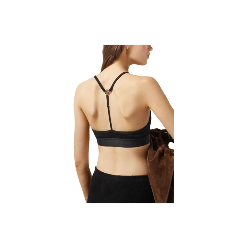 GUCCI Nylon Jersey Crop Top Black-1