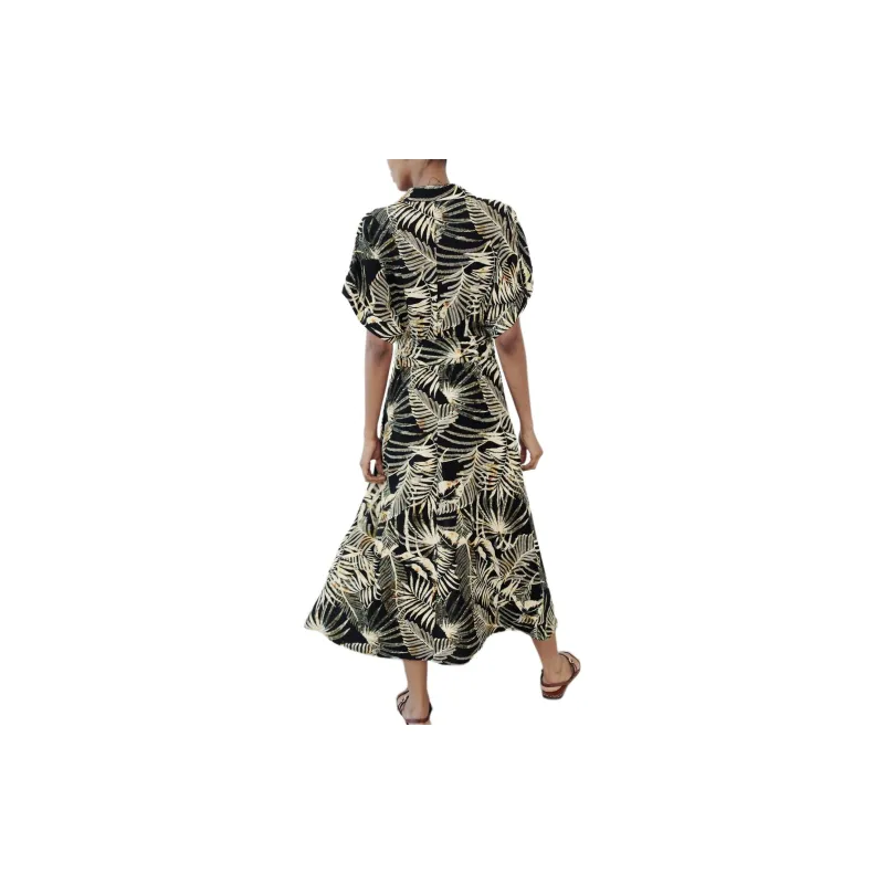 ZARA Short Sleeved Dress Women's Black-3