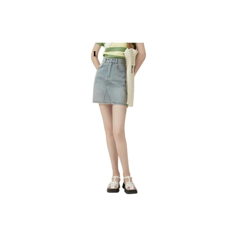 AIVEI Denim Short Skirts Women's Glacier Blue/3200-1