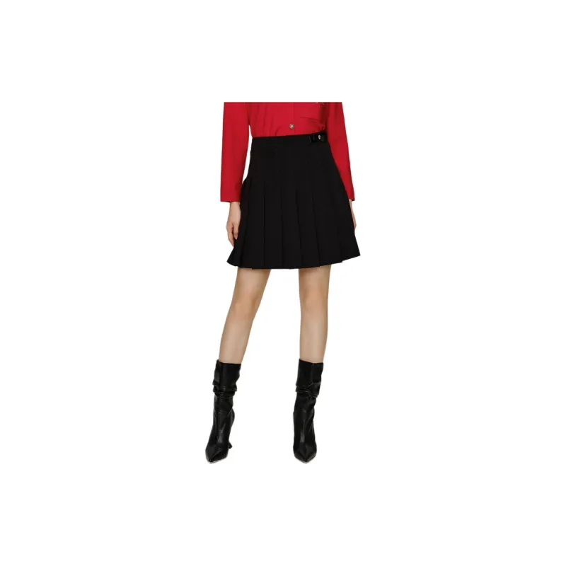 JZ. ANNAKRO Casual Short Skirts Women's Plain Black-1