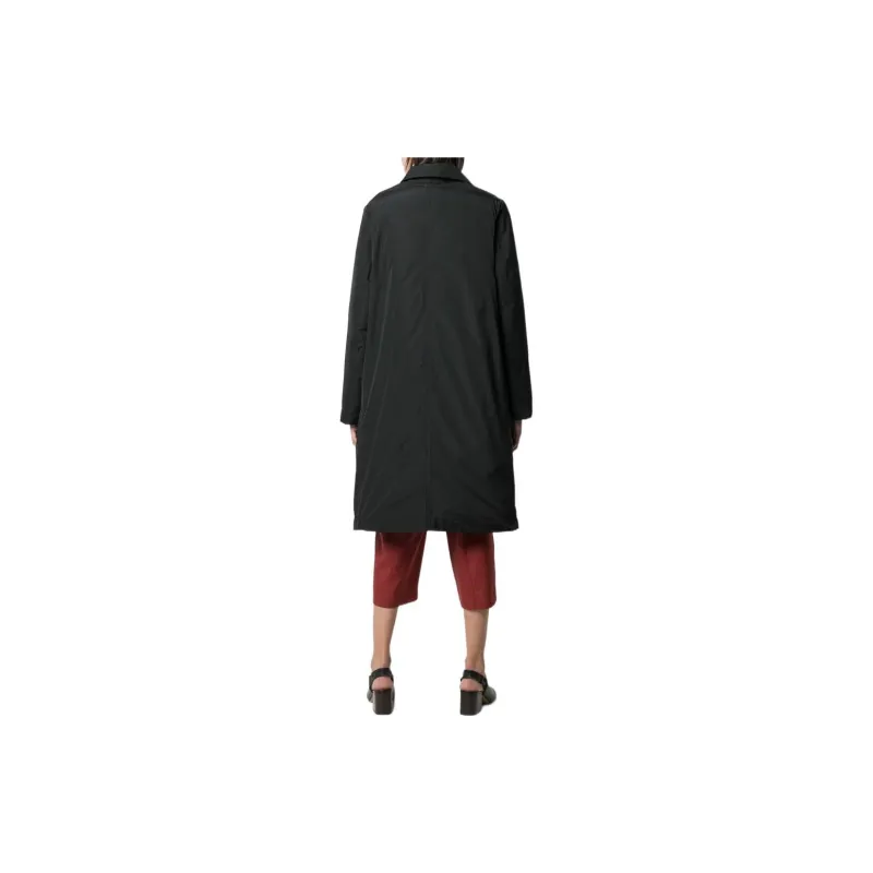 MARNI FW22 Solid Color Lapel Fitted Thickened Long Down Jacket Women's Black-2