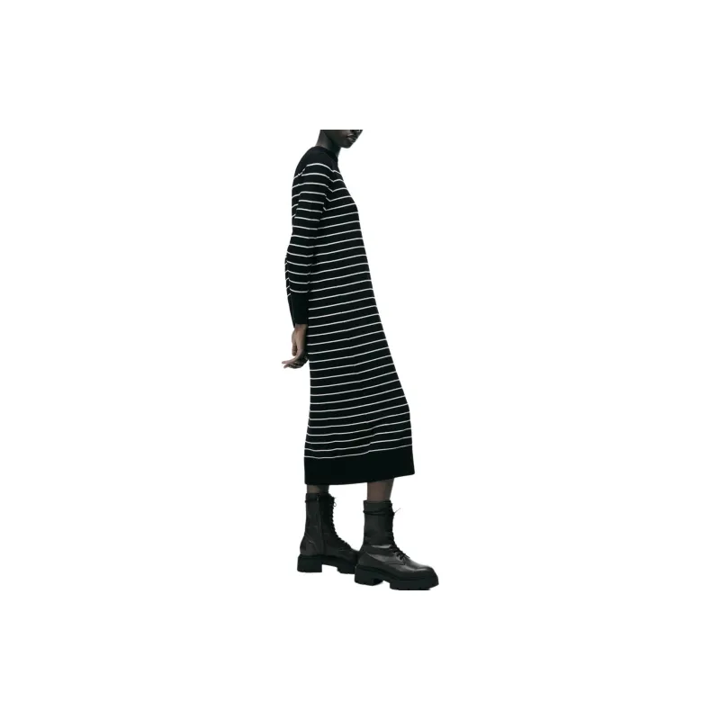 ZARA Long Sleeved Dress Women's Brown-4
