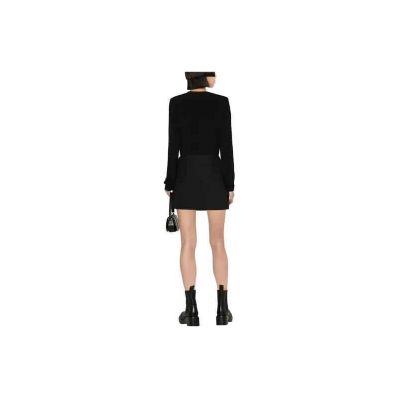 VERSACE Casual Short Skirts Women's Black-3