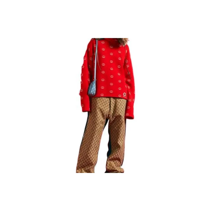 PALACE X GUCCI Wool Knit Strawberry With Studs And Crochet Detail Hoodie-1