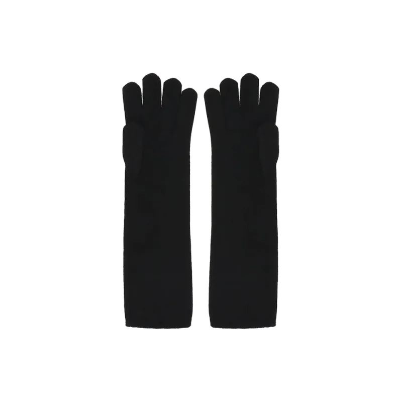 MaxMara Cashmere Knit Gloves Women's Black-1