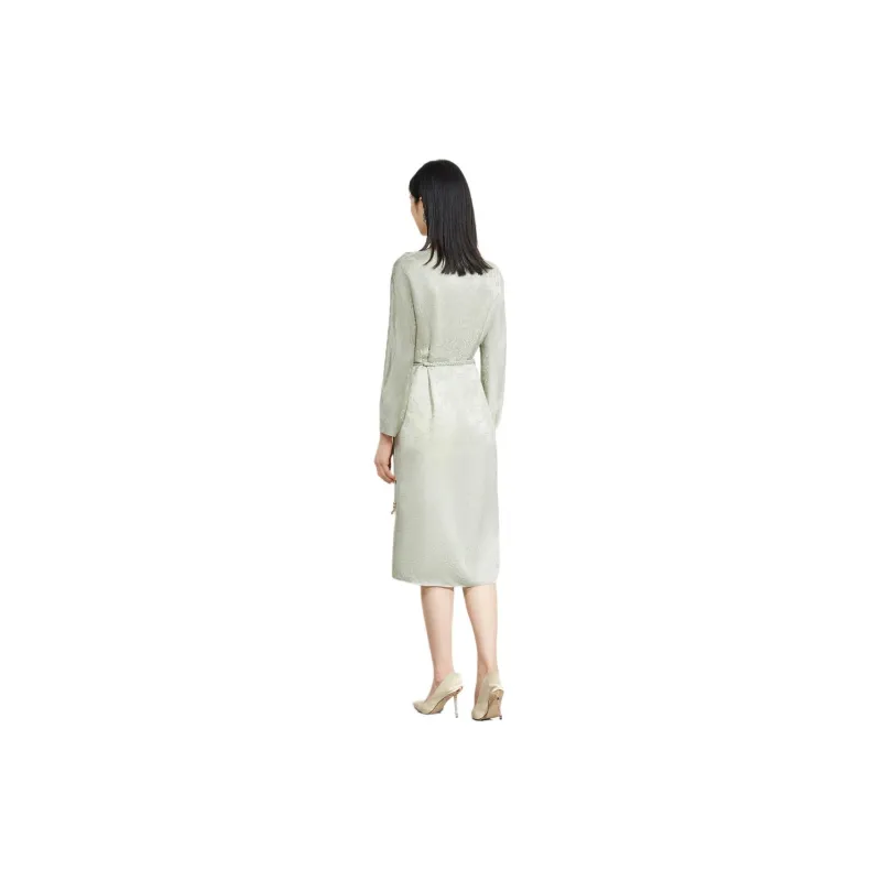 BBLLUUEE Long Sleeved Dress Women's Jade Green-2
