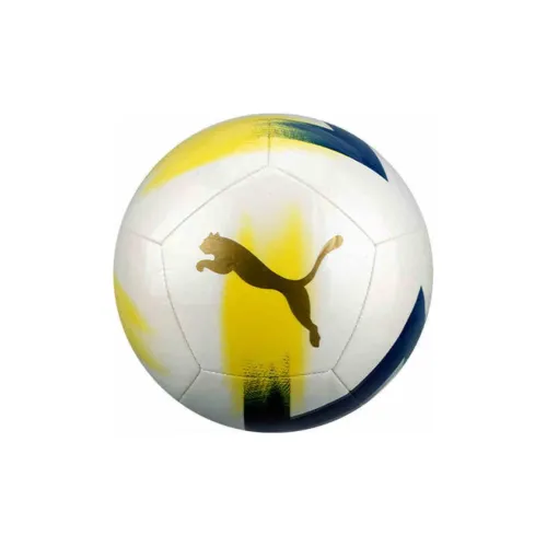 PUMA Size 5 Soccer Machine Stitched Soccer Ball Unisex White Gold Yellow