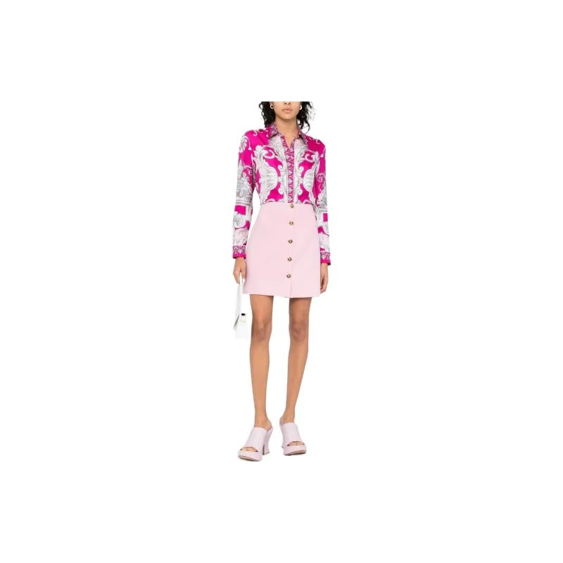 VERSACE Button Up A Line Mini Skirt-1