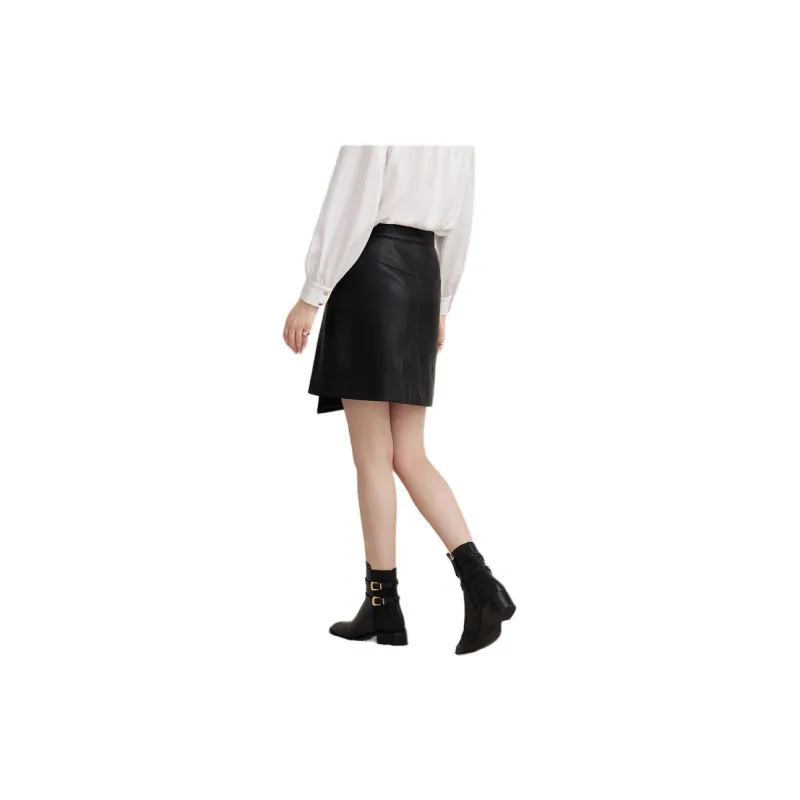 Goodland Leather Short Skirts Women's Black-1