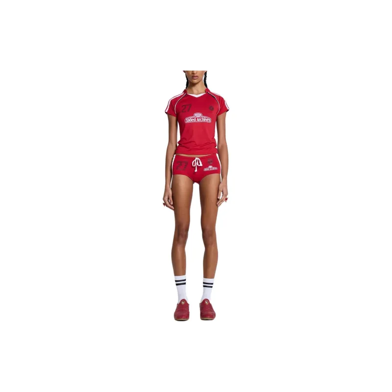Jaded London x 2000Archives SS24 Sports Shorts Women's Red-1