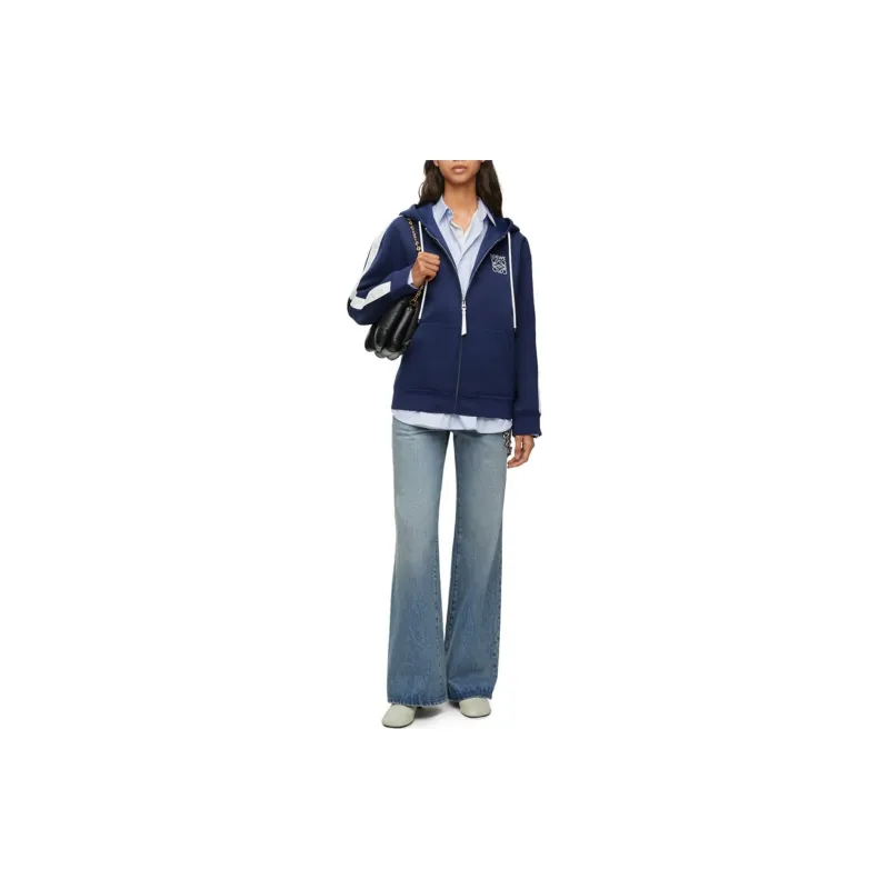 LOEWE Hooded Tracksuit Jacket 'Marine'-1