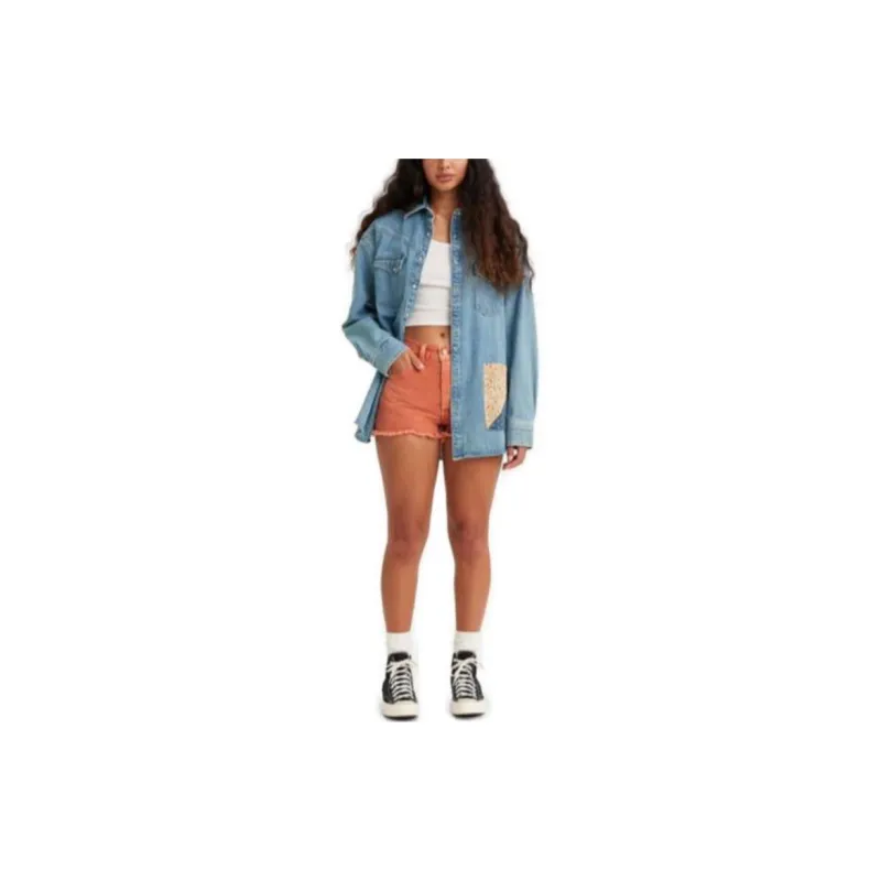 Levis Denim Shorts Women's Brown-1