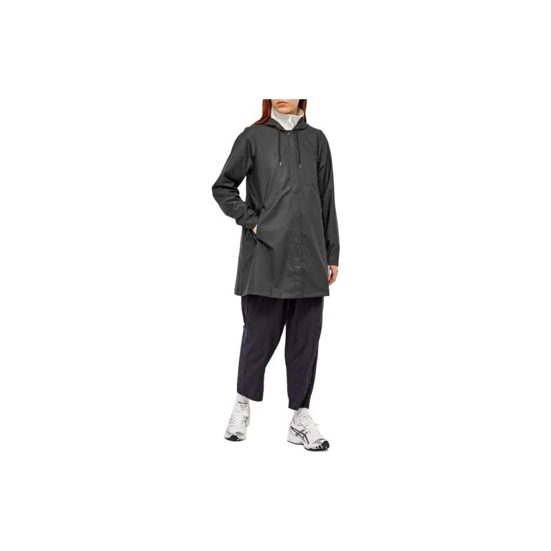 Rains Long Sleeved Drawstring Hooded Coat-1