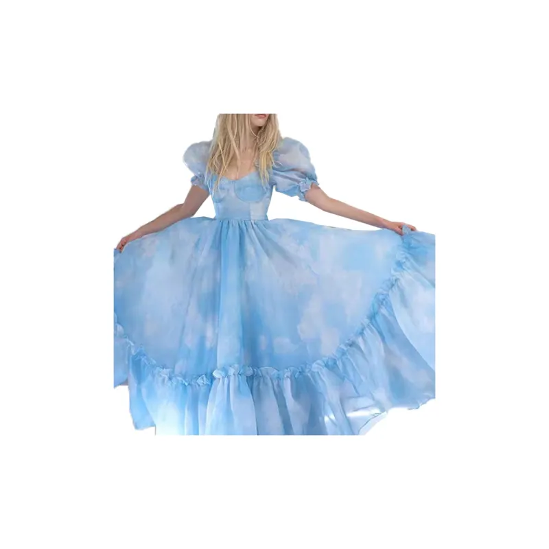 Selkie Collection Short Sleeved Dress Women's Blue-1