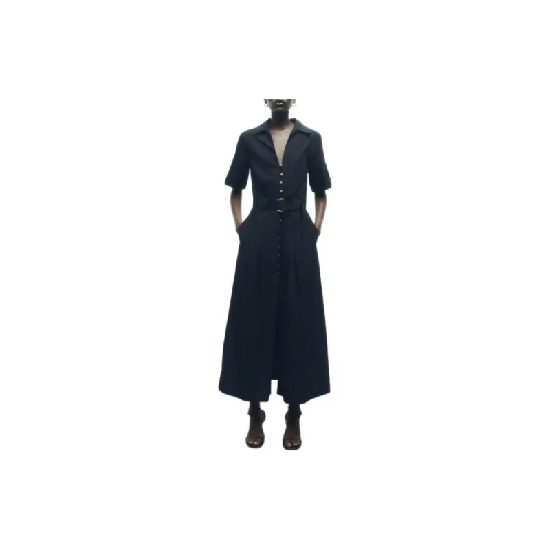 ZARA Short-Sleeved Dresses Women's Black-2